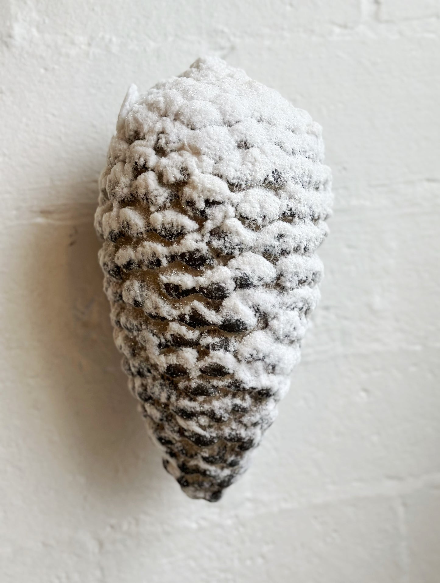Large Snowy Flocked Faux Pinecone Ornament