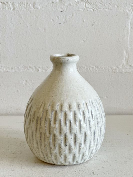 Small White Dimple Vase