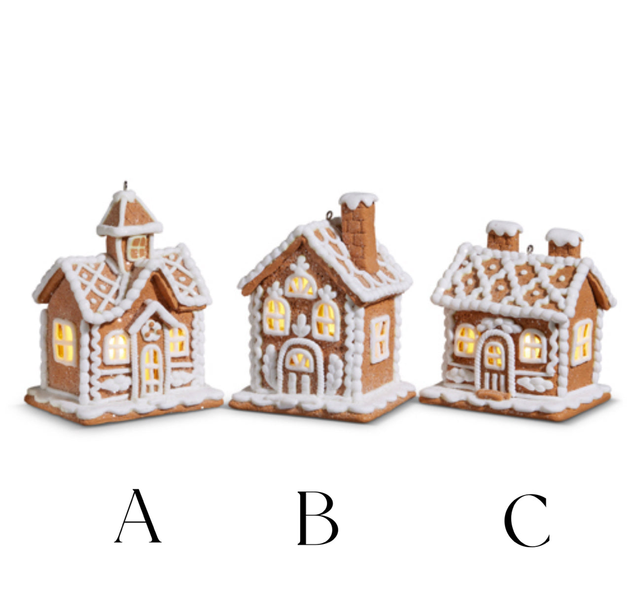 4.25" LIGHTED GINGERBREAD HOUSE ORNAMENT