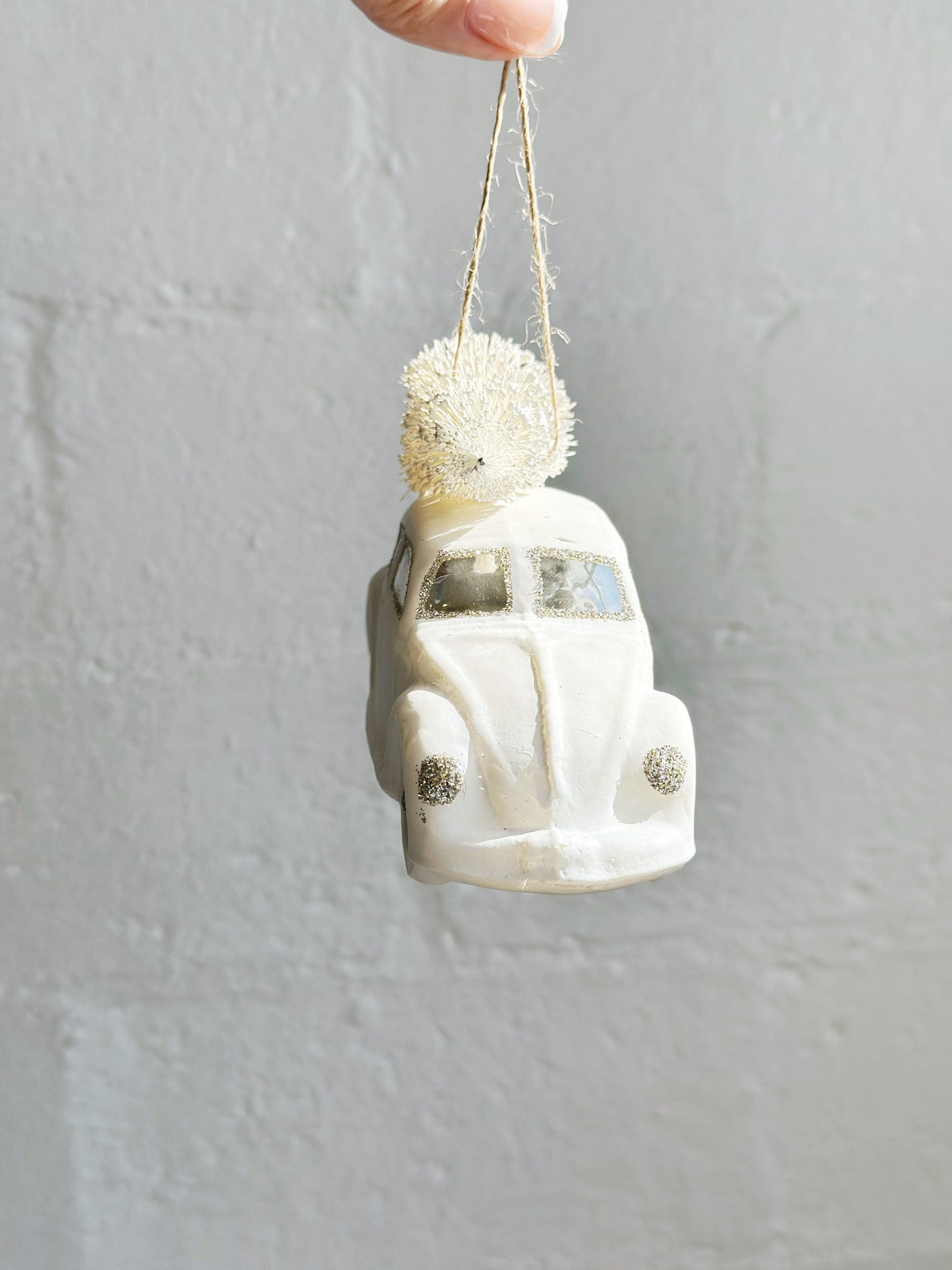 Glass Car Ornament with Tree