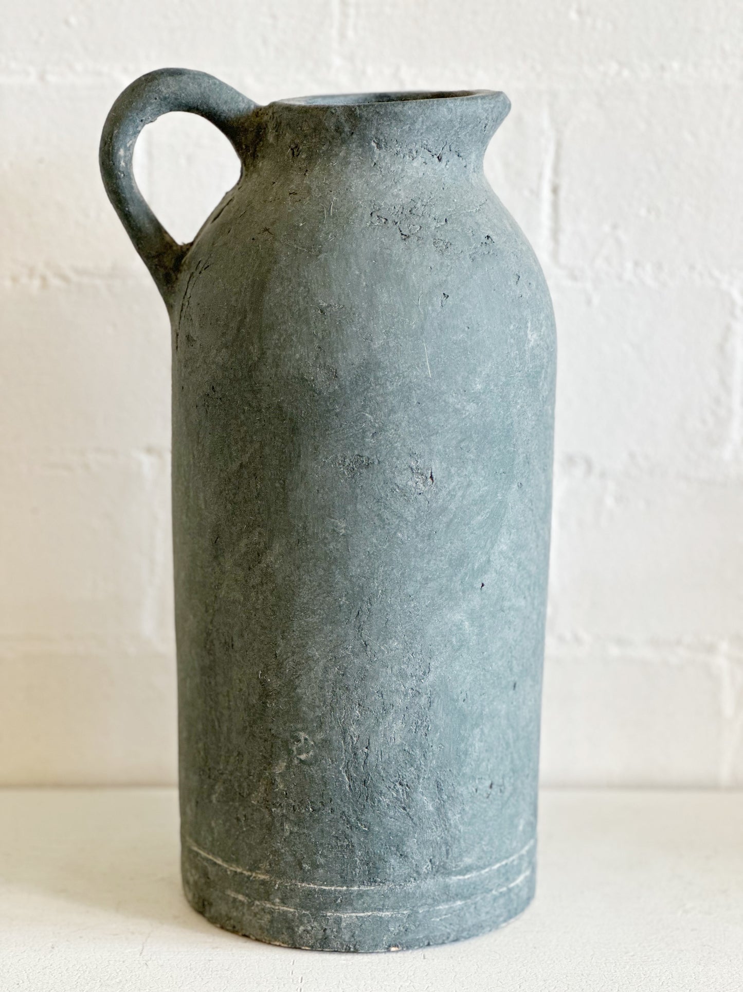CHARCOAL HANDLE PITCHER VASE