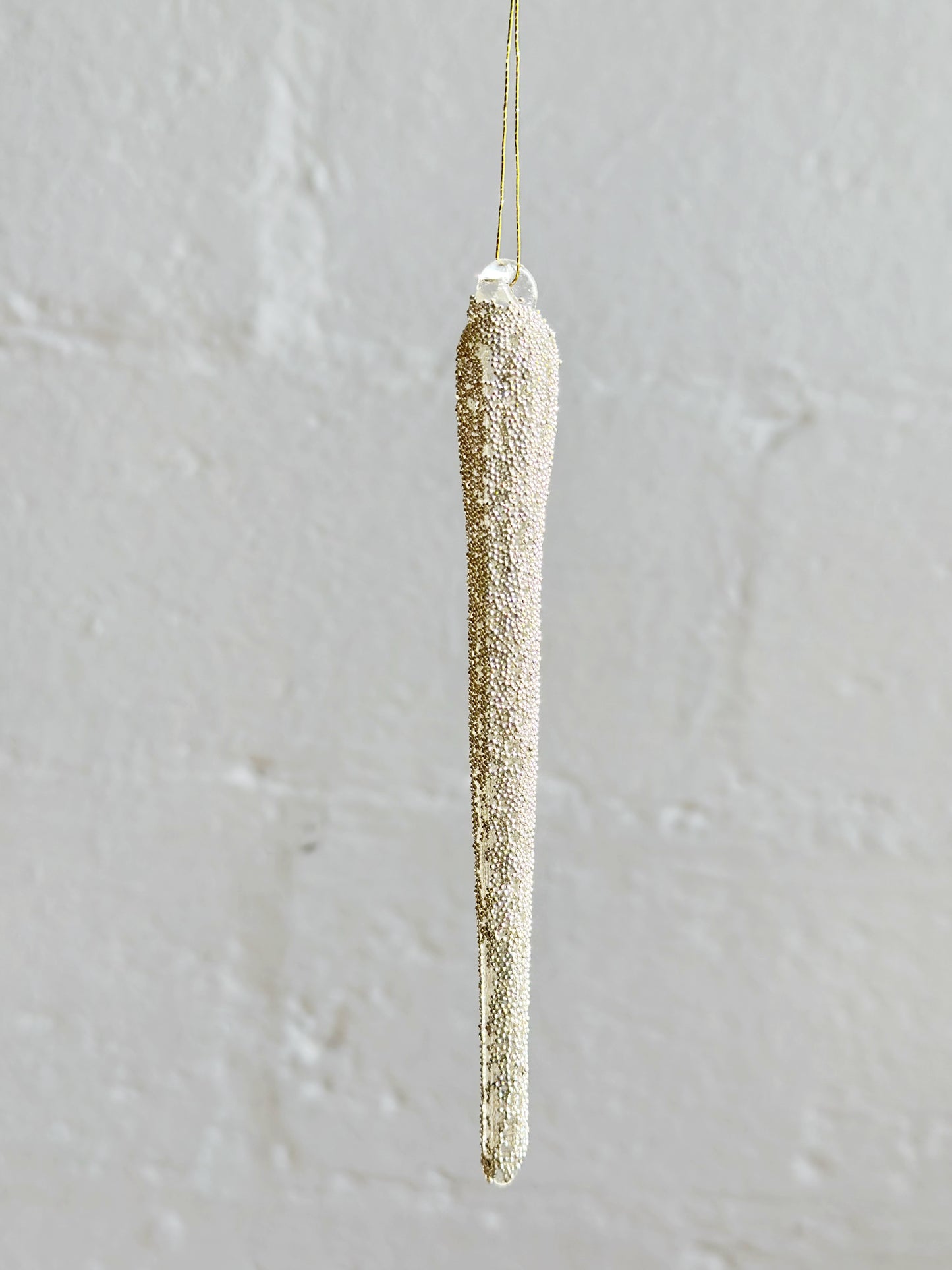 Glass Silver Beaded Icicle Ornament