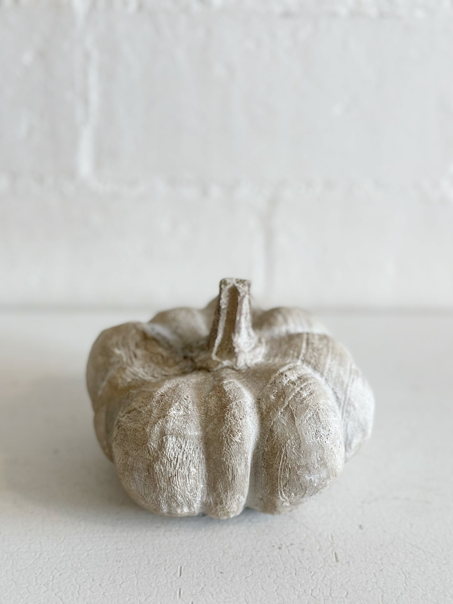 Small Whitewashed Wood Look Pumpkin
