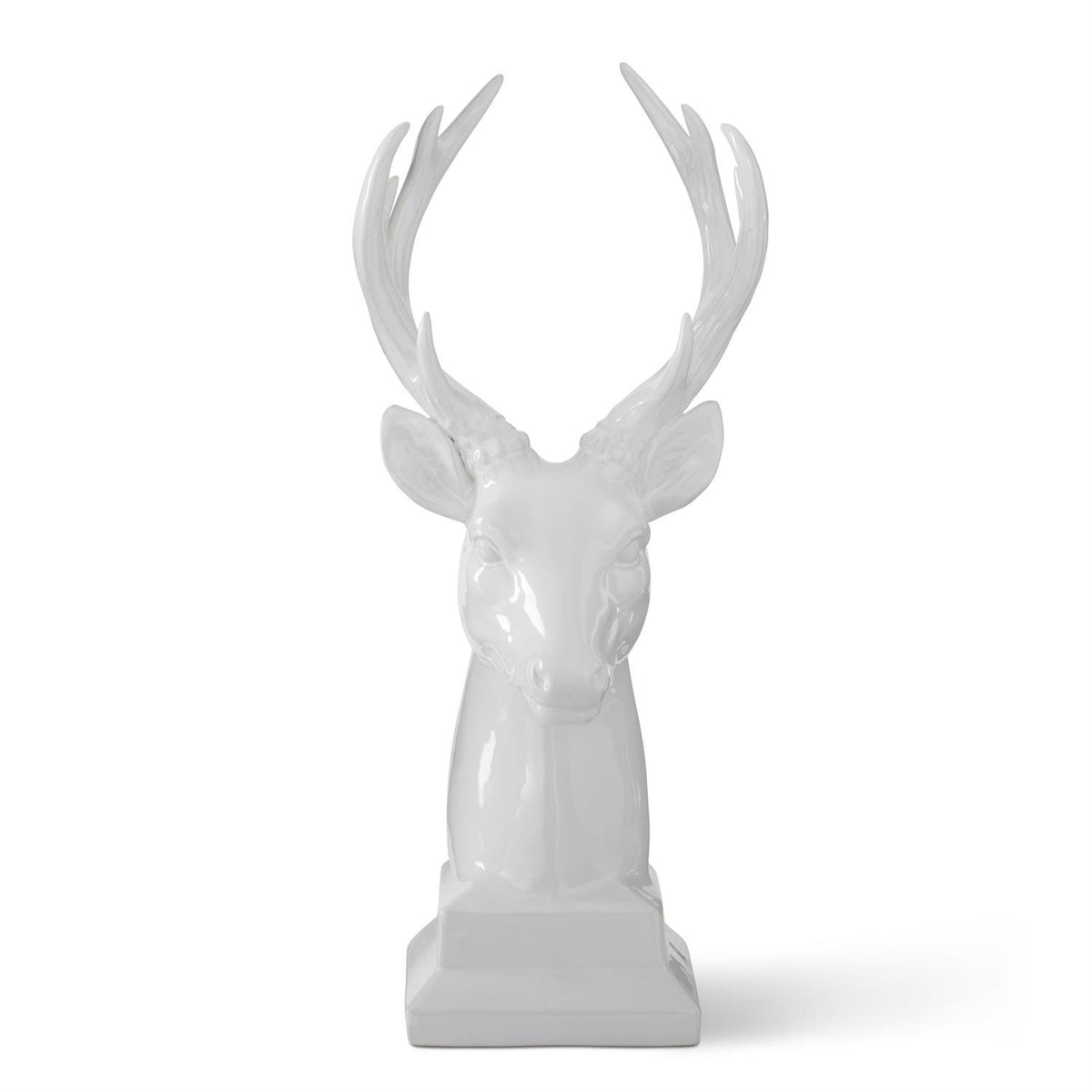 Ceramic Glossy White Deer Bust