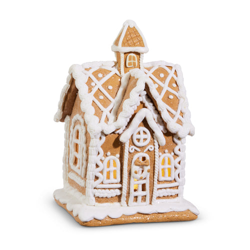 7.75" LIGHTED GINGERBREAD HOUSE