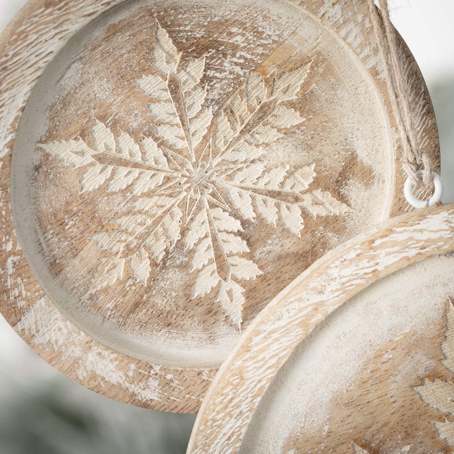WOODEN SNOWFLAKE ORNAMENT