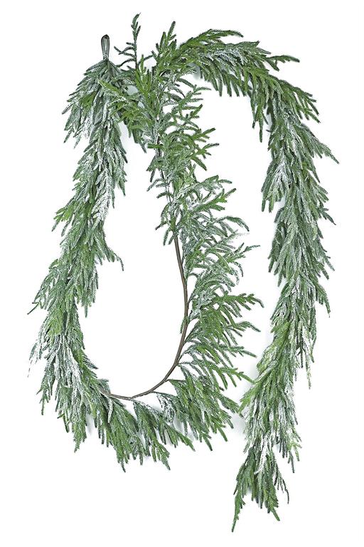 NORFOLK PINE GARLAND with Snow, 14'