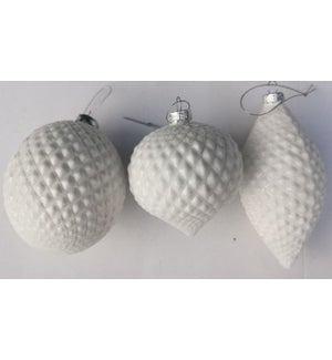 White Glass Ornaments