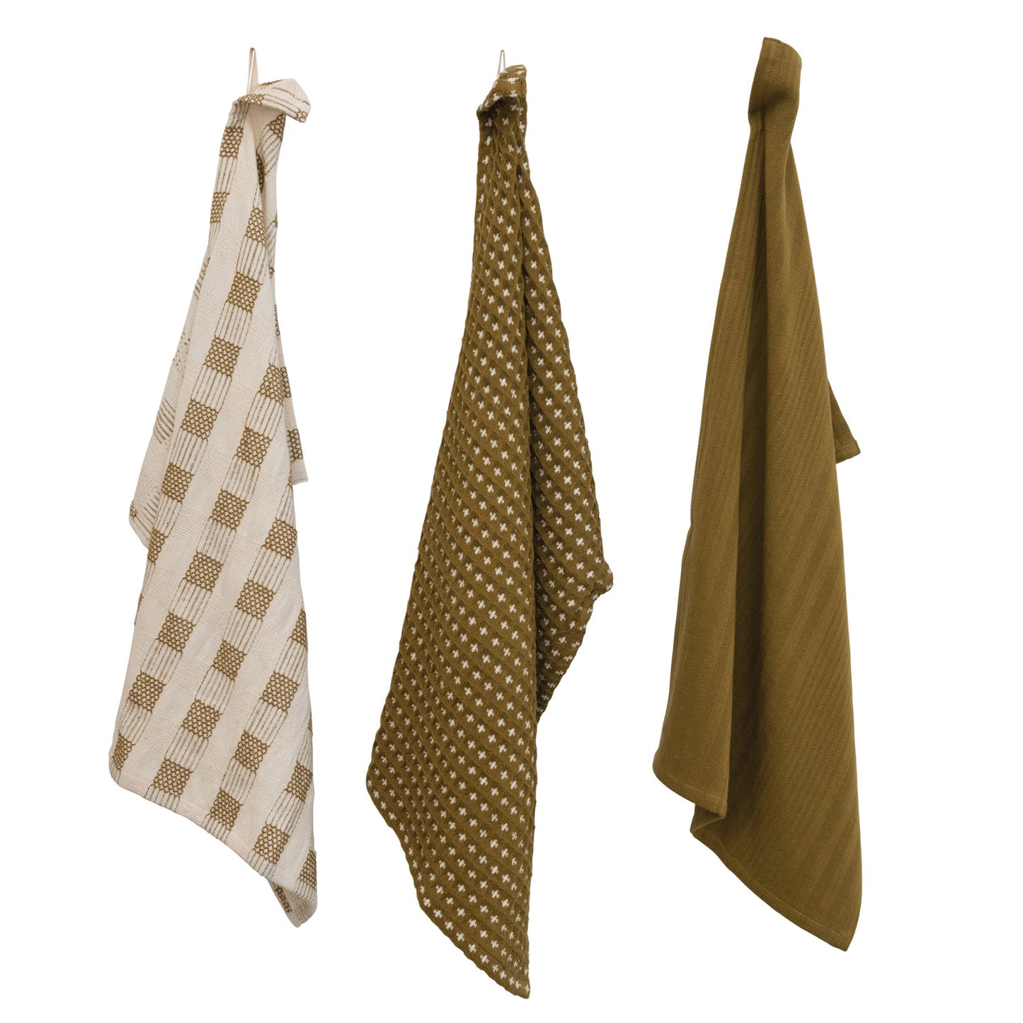 Woven Cotton Tea Towels, Set of 3