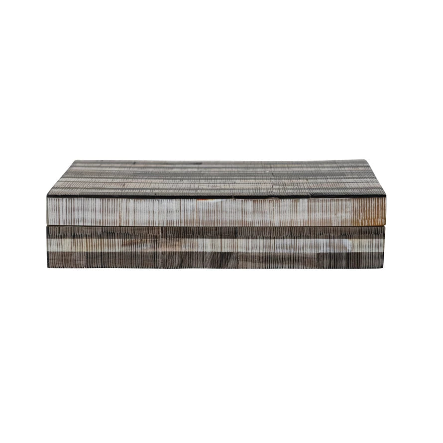 Horn & MDF Box w/ Stripes, Multi Color (Each One Will Vary)