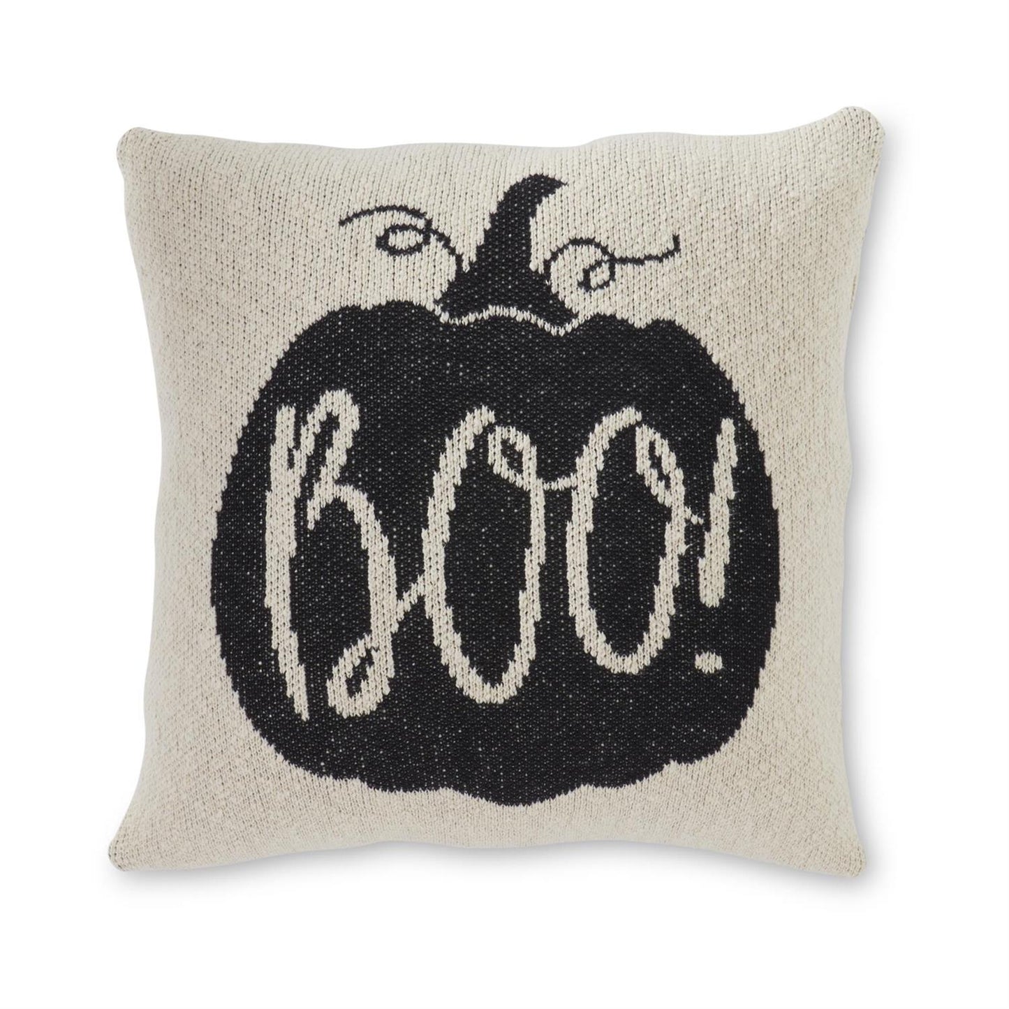 Cream & Black BOO Pillow