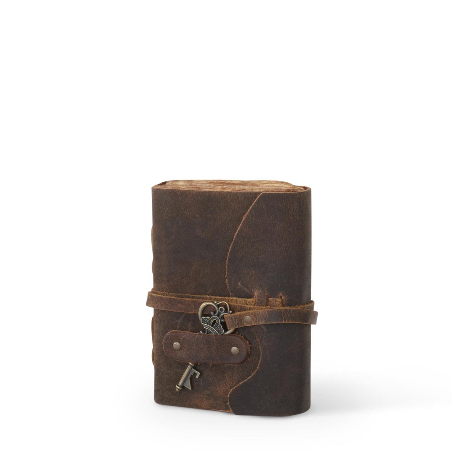 6 INCH LEATHER HANDCRAFTED UNLINED JOURNALS W/ANTIQUE KEY CHARM