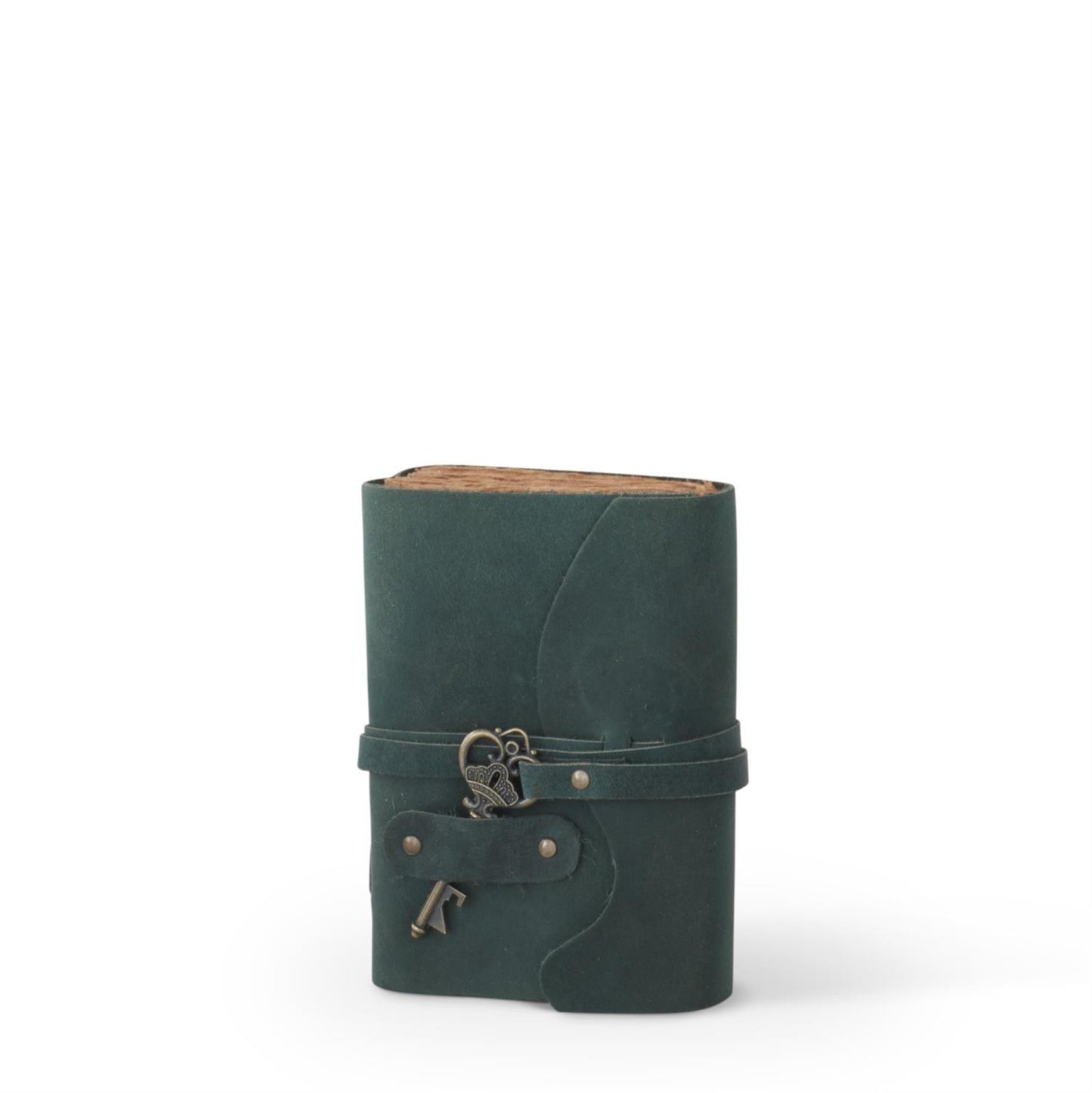 6 INCH LEATHER HANDCRAFTED UNLINED JOURNALS W/ANTIQUE KEY CHARM