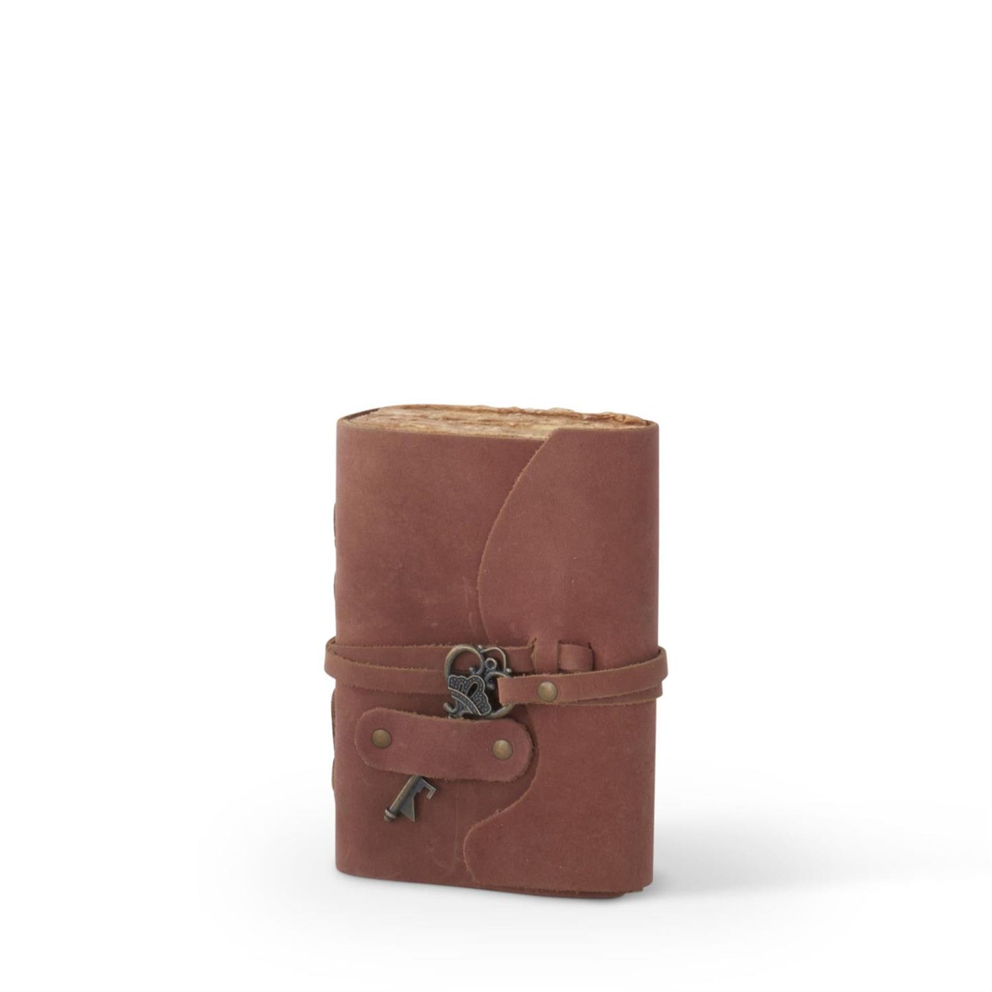 6 INCH LEATHER HANDCRAFTED UNLINED JOURNALS W/ANTIQUE KEY CHARM