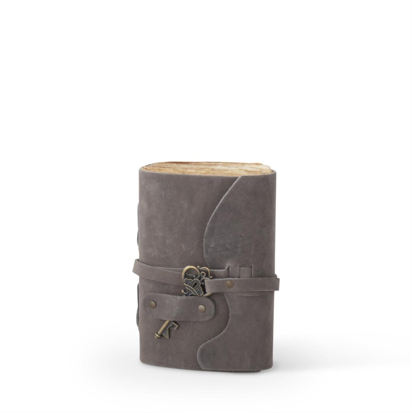 6 INCH LEATHER HANDCRAFTED UNLINED JOURNALS W/ANTIQUE KEY CHARM
