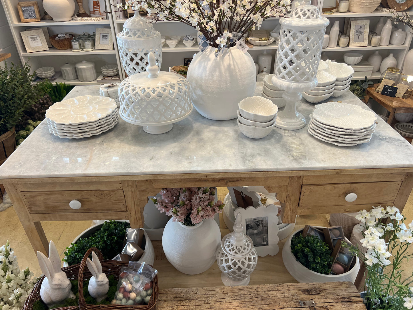 Kitchen Island with Marble Top