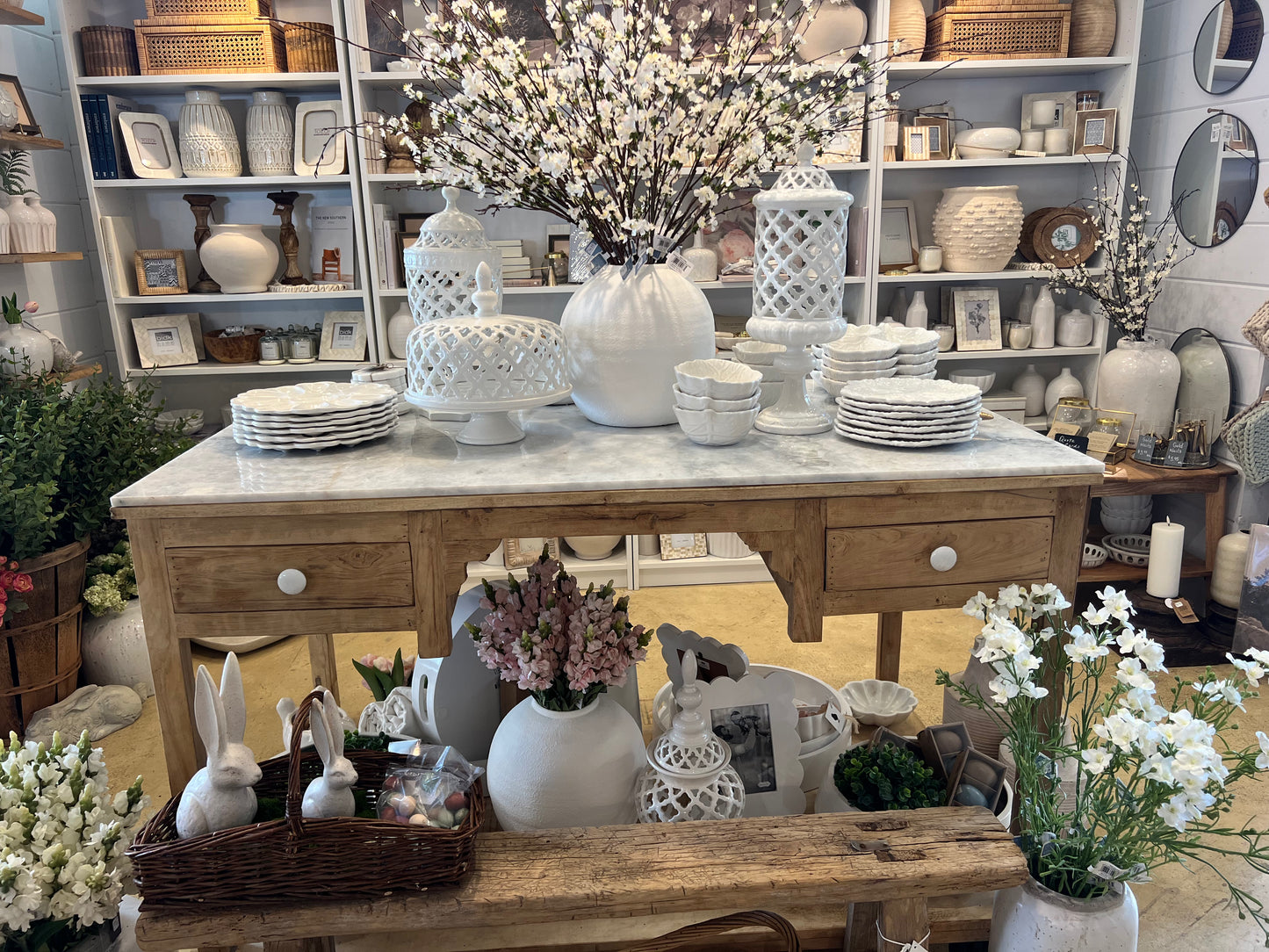 Kitchen Island with Marble Top