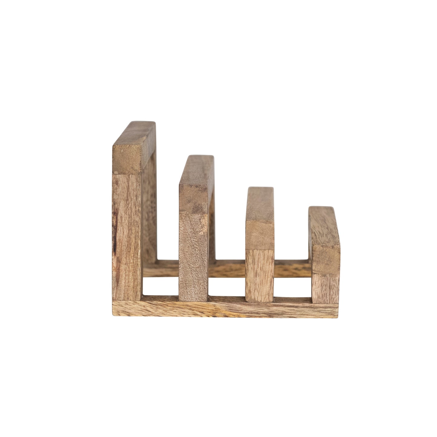 Mango Wood Stand w/ 3 Sections, Natural