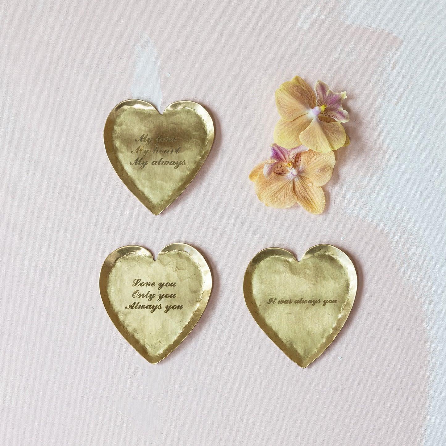Brass Heart Dish w/Etched Saying