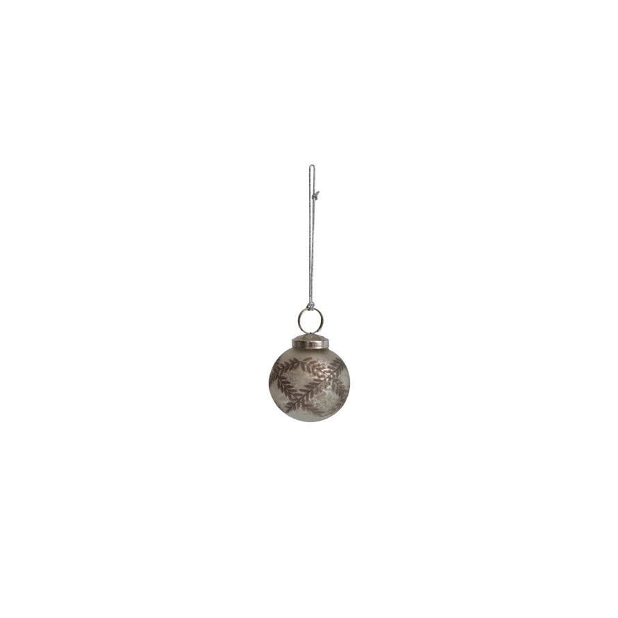 Etched Mercury Glass Ornament