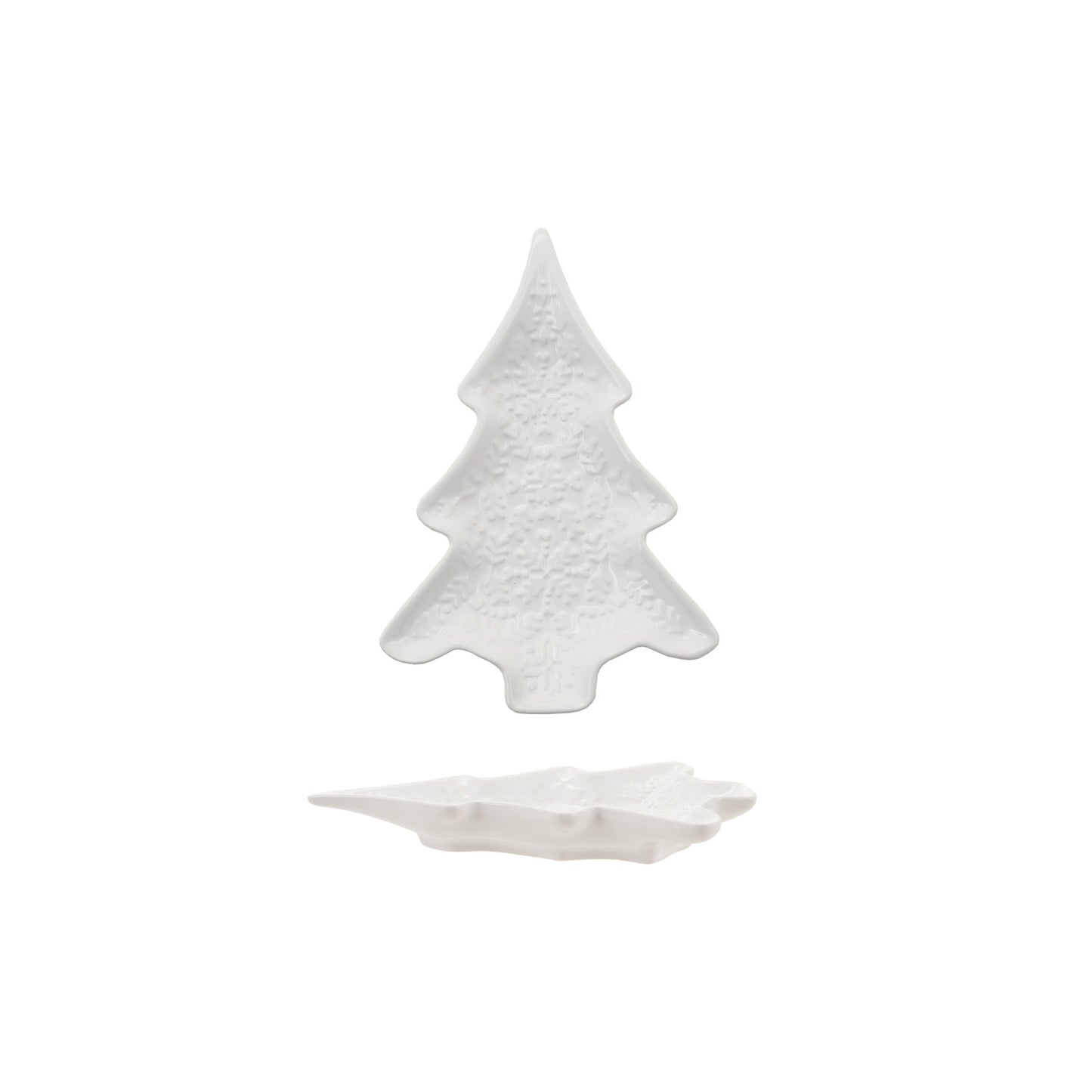 Ceramic Tree Shaped Dish, White