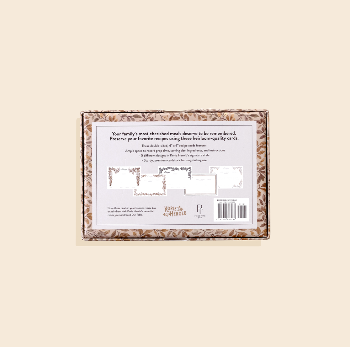 Recipe Cards: 50 Beautifully Designed 4x6 Recipe Cards