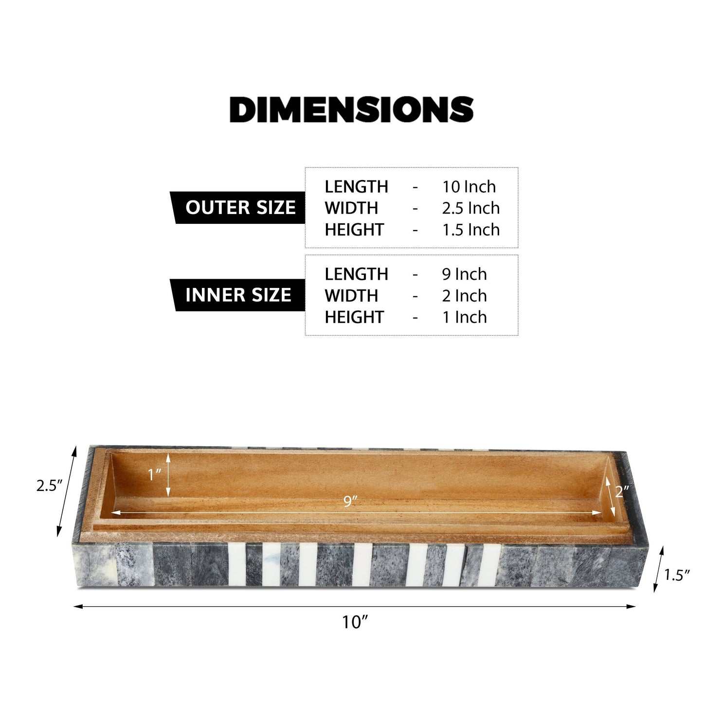 Decorative Boxes Patisserie Cafe Grey 10X2.5X1.5 Inch: 10X2.5X1.5 inch
