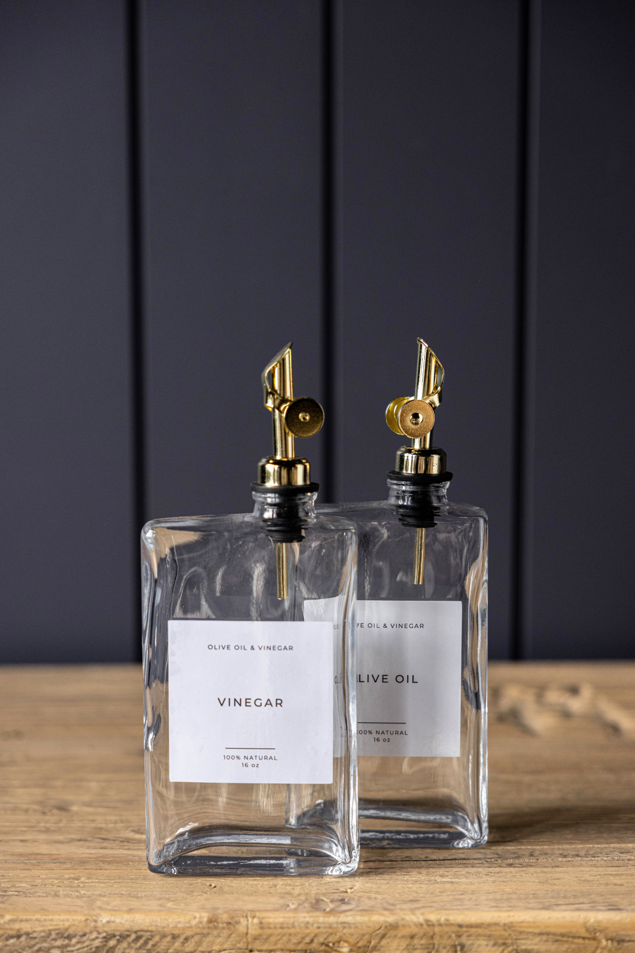 Olive Oil Rectangle Glass Dispenser Bottle