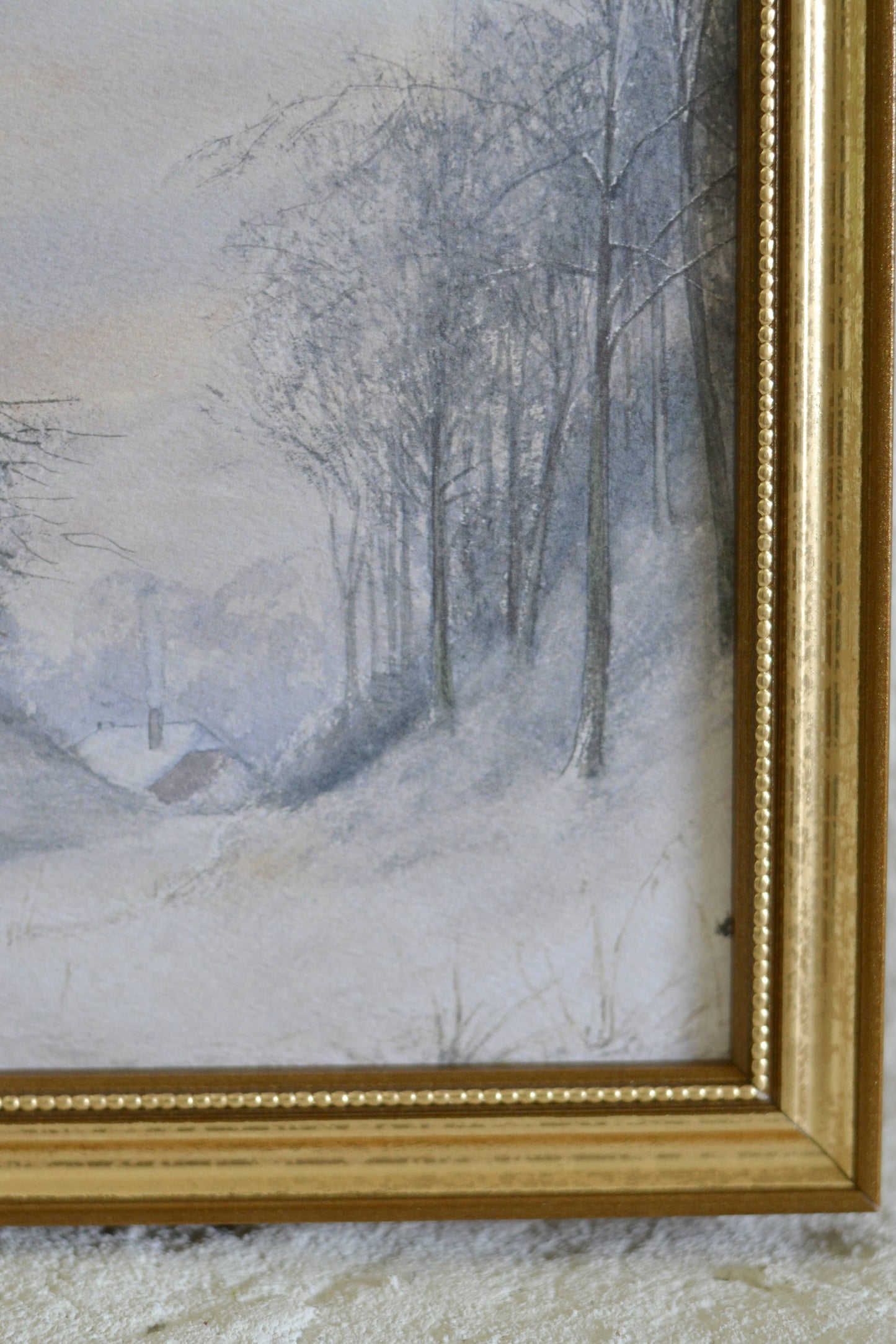 Winter Scene Artwork : Gold Frame / 16x20