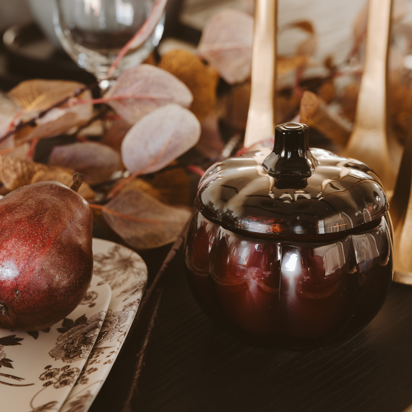 Hello Fall Soy Candle - 20oz Amber Pumpkin Jar