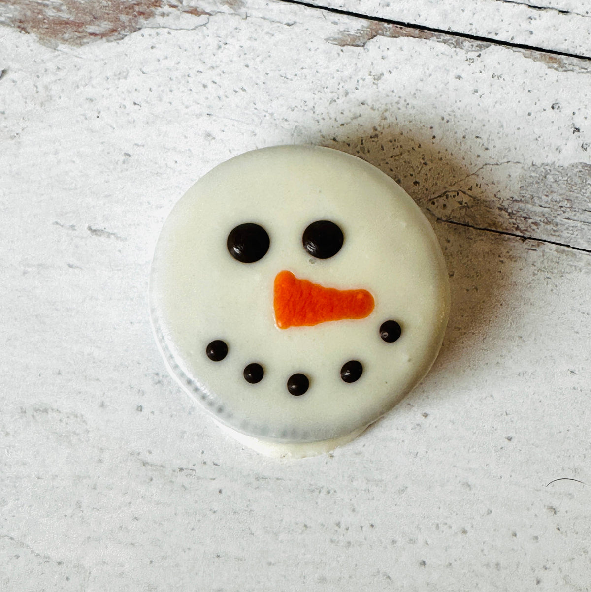 Chocolate Dipped Snowman Christmas Cookie