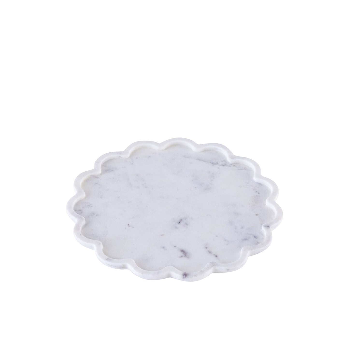 Medium Clover White Marble Round Platter