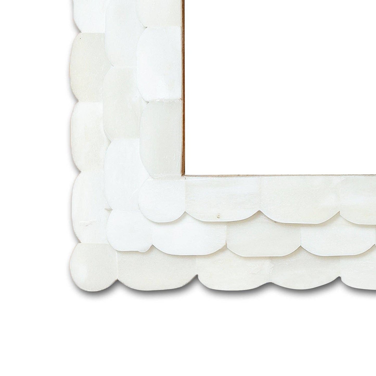 Photo Frame Scalloped Arts Bone Inlay White 4x6 Inch
