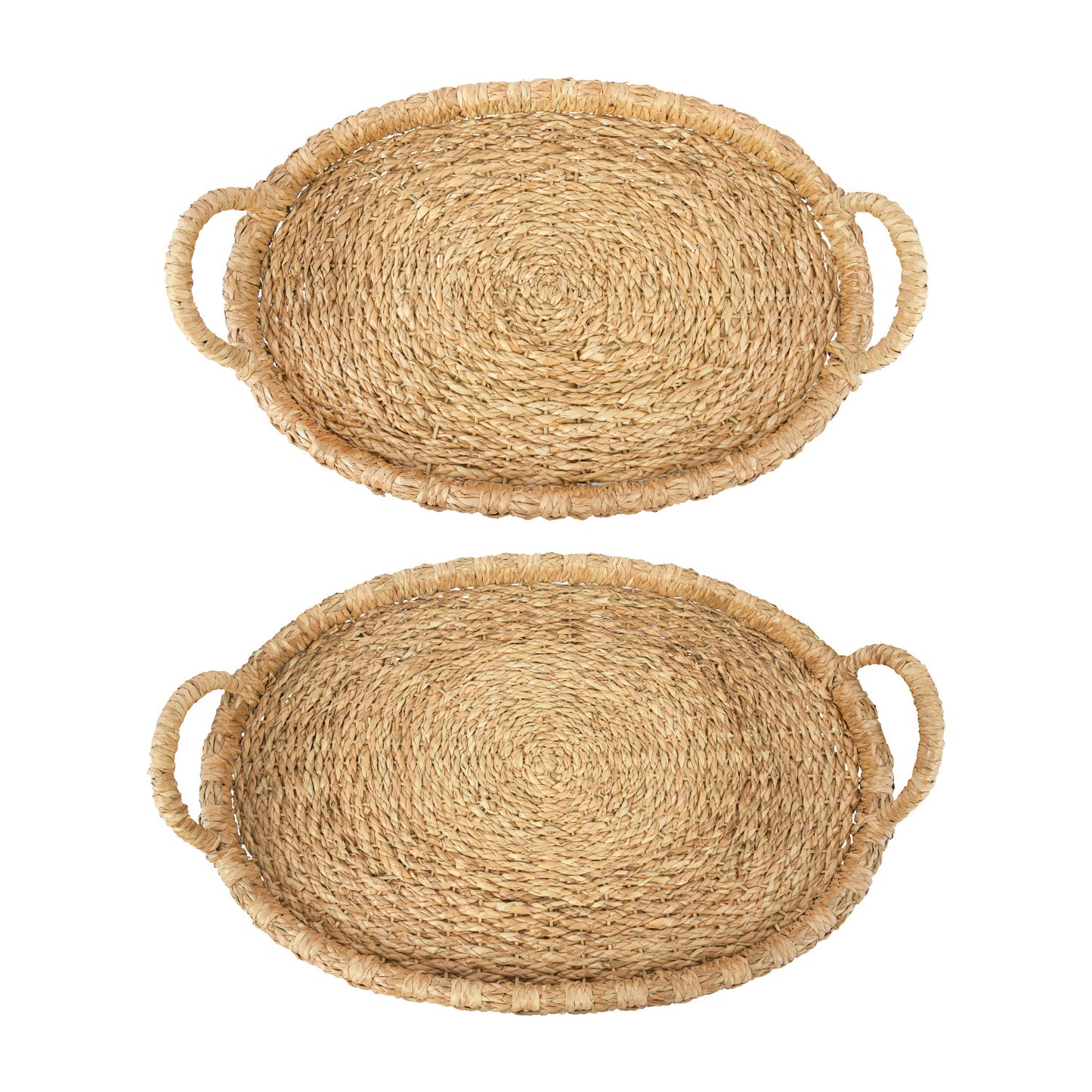 Hand-Woven Trays with Handles