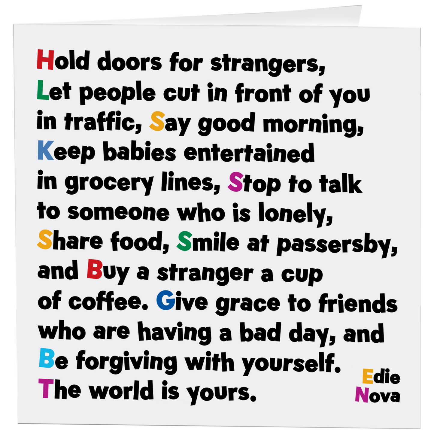 Cards - D379 - Hold Doors For Strangers (Edie Nova)