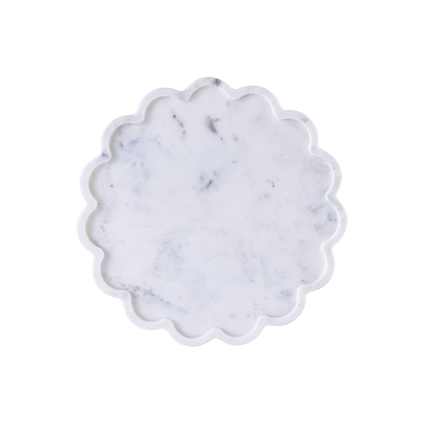 Medium Clover White Marble Round Platter