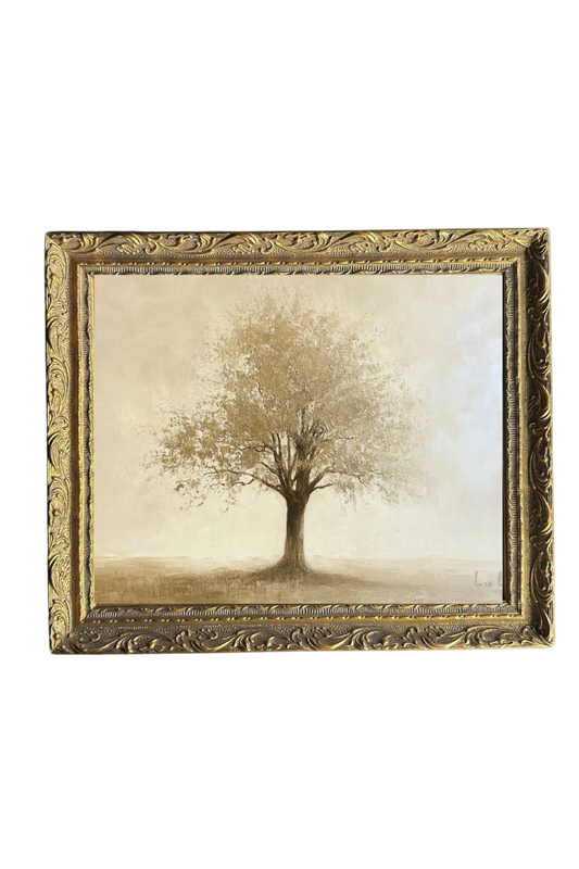 Seasonal Tree | French Brass Gold Mould Framed Art: 8 x 10