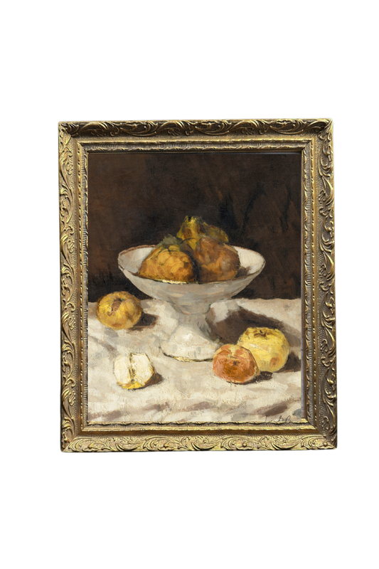 Antique Fruit | French Brass Gold Mould Framed Art: 5 x 7