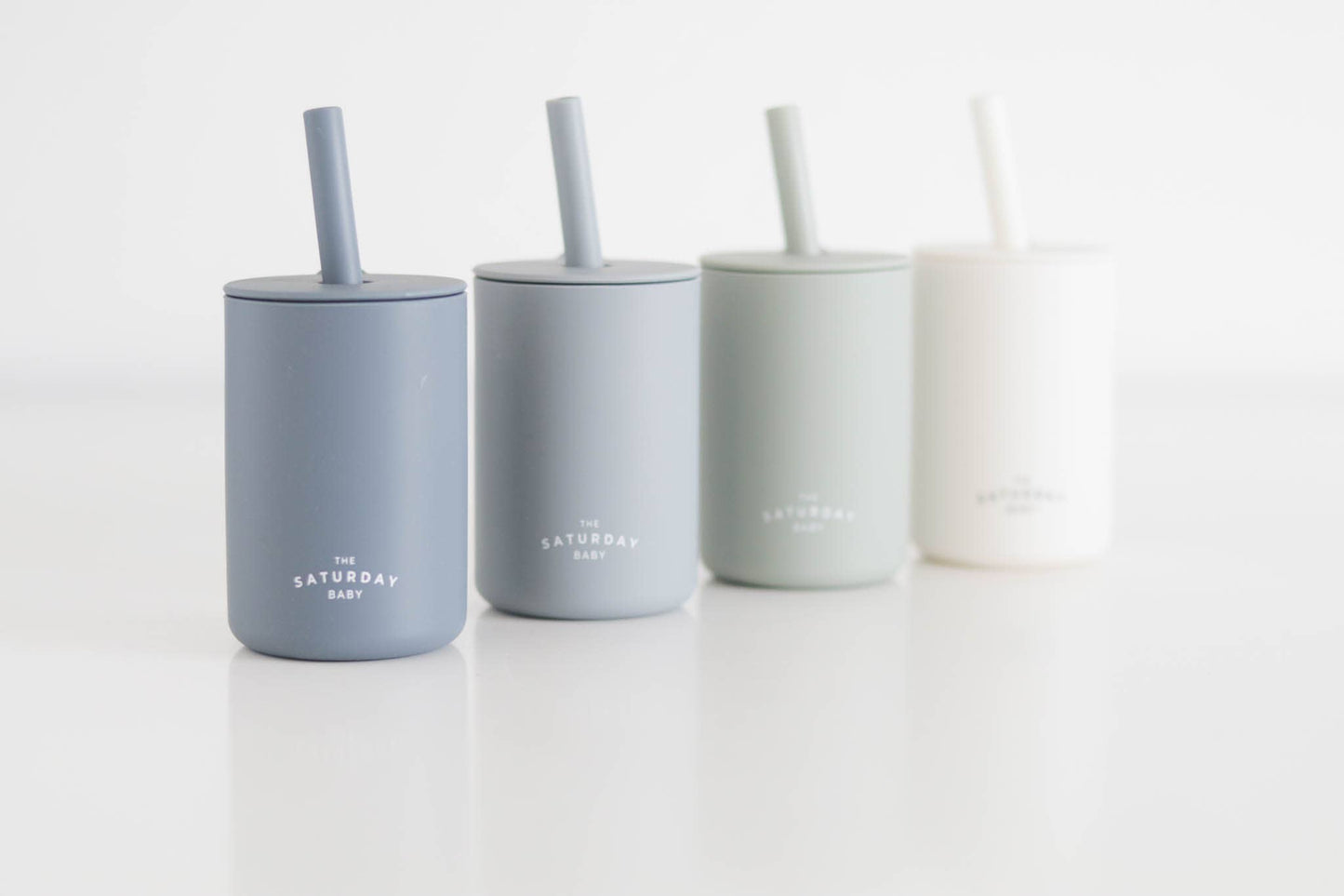 The Saturday Baby Silicone Straw Cup: Cloud