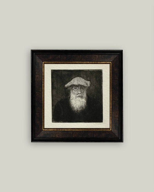 Self Portrait by Camille Pissarro Framed Antique Art: 11x11