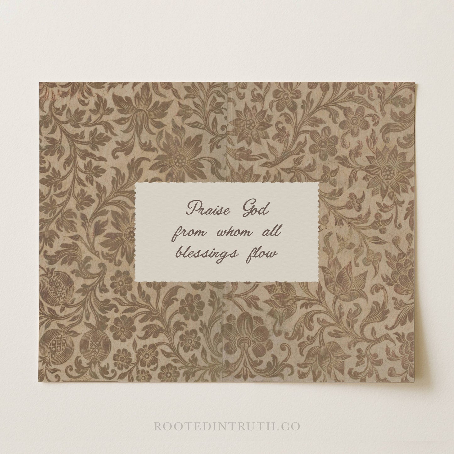 Praise God Textile Christian Art Print, Canvas, Decor, Gift: 5x7 Heirloom Print (Unframed)