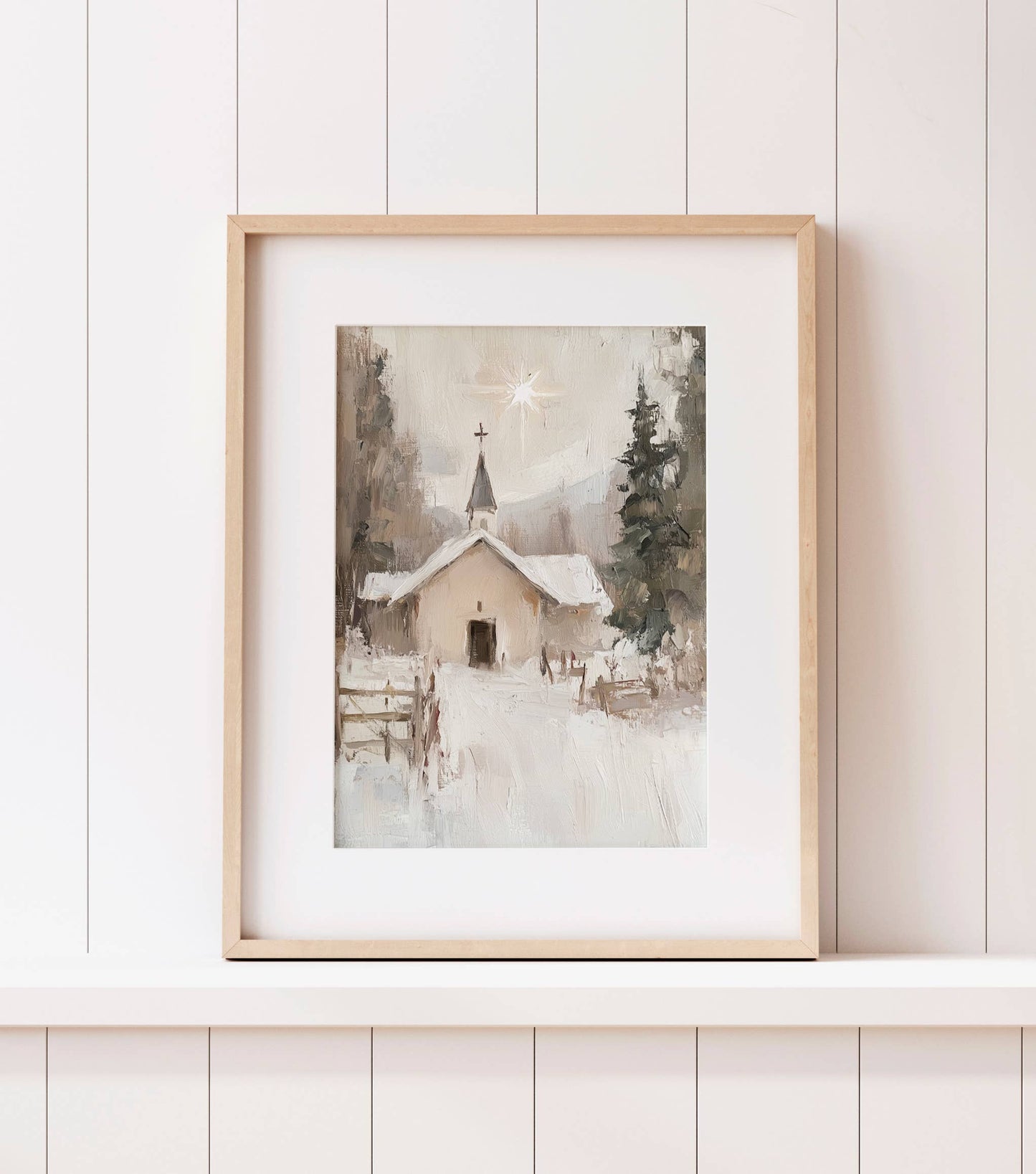 Winter Church in The Woods- print: Print (unframed) / 8x10