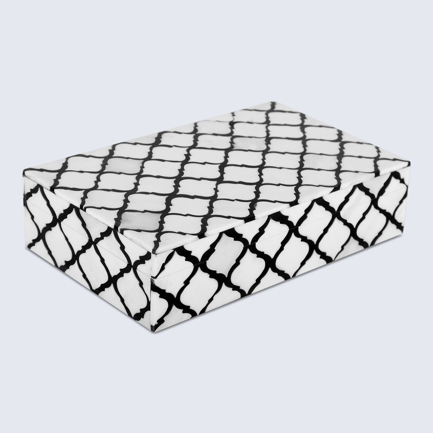 Decorative Box Moroccan Black & White 8x5x2 Inch: Moroccan B&W