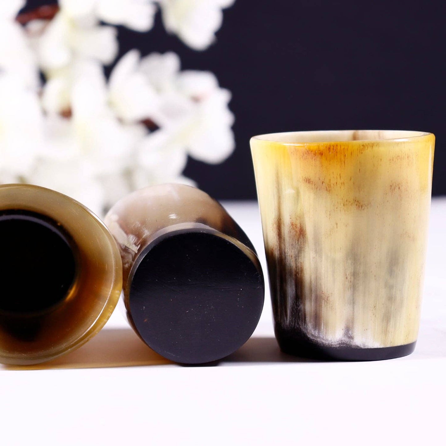 Antique Whiskey Shot Glass Cup Whisky Real Horn