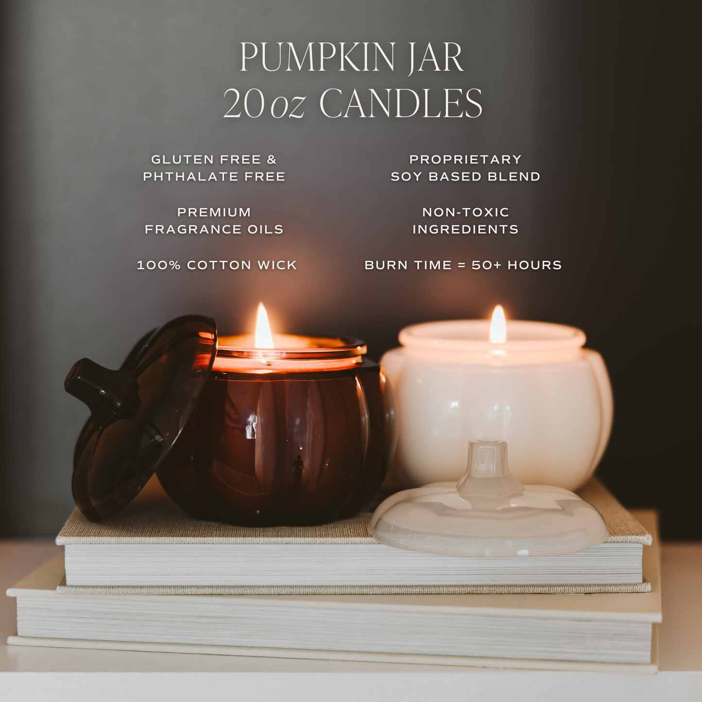 Hello Fall Soy Candle - 20oz Amber Pumpkin Jar