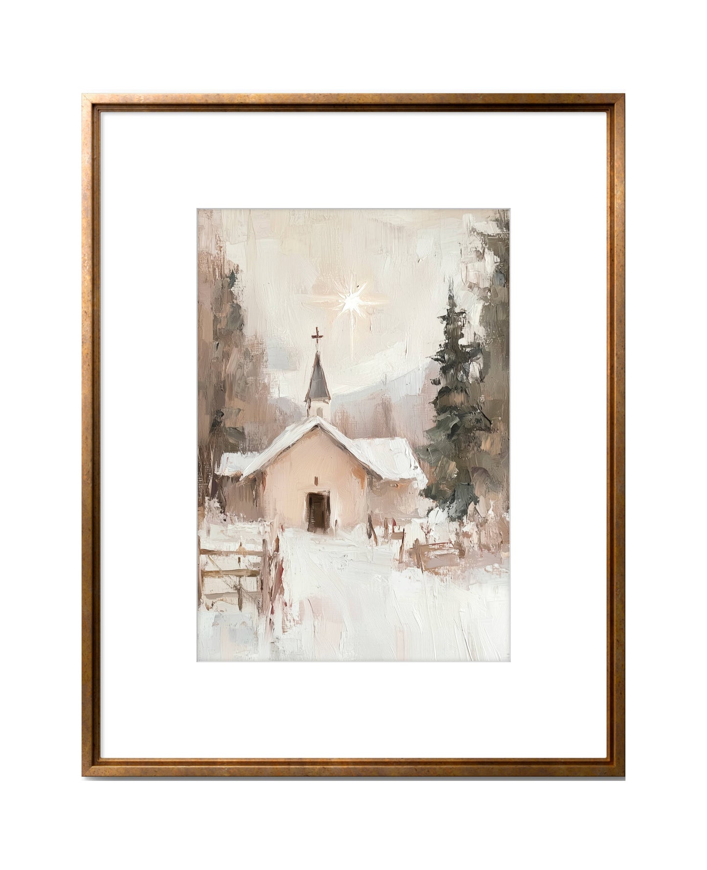 Winter Church in The Woods- print: Print (unframed) / 8x10