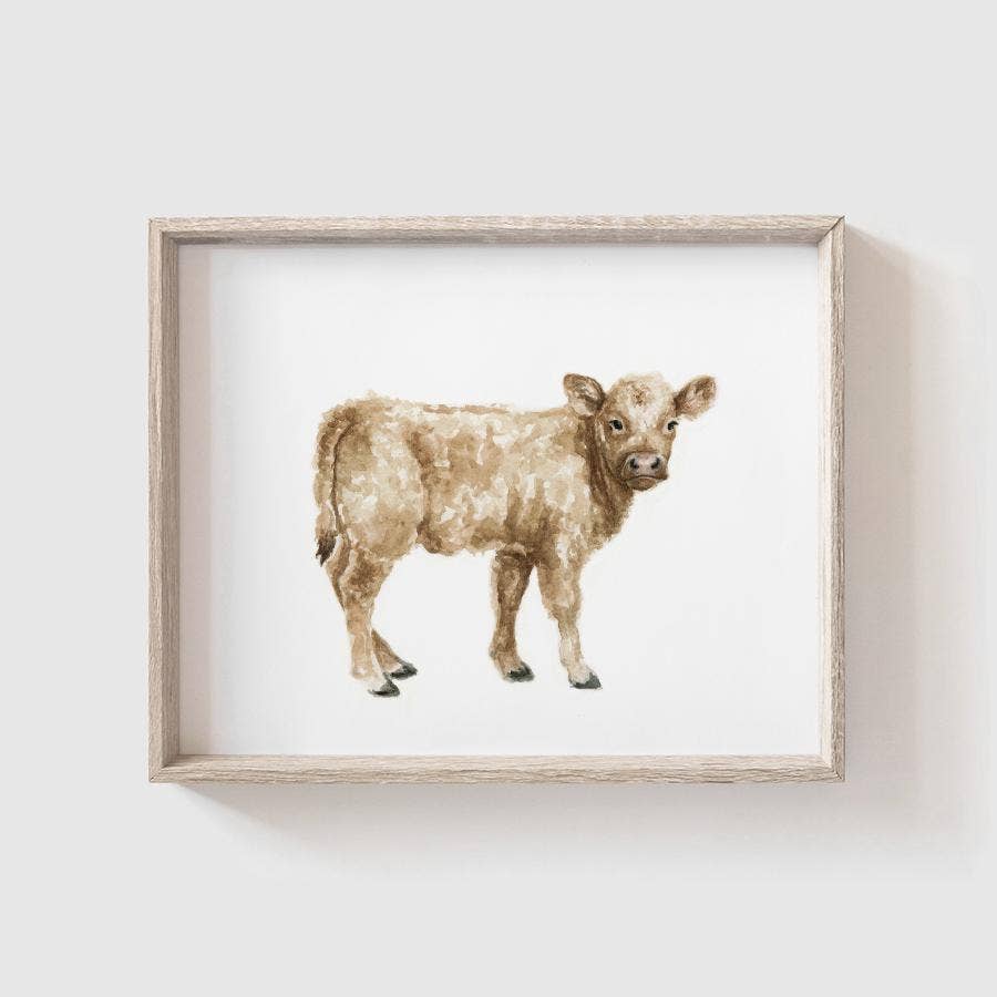Brown Cow Art Print: 5 x 7"