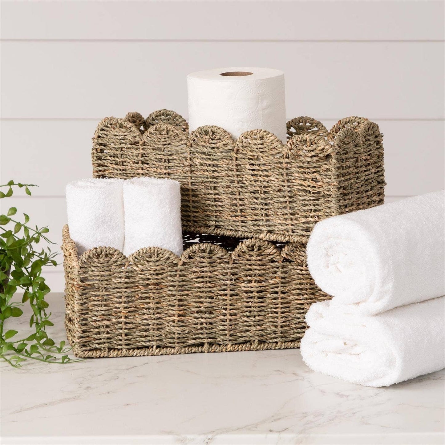 Scalloped Edge Seagrass Baskets