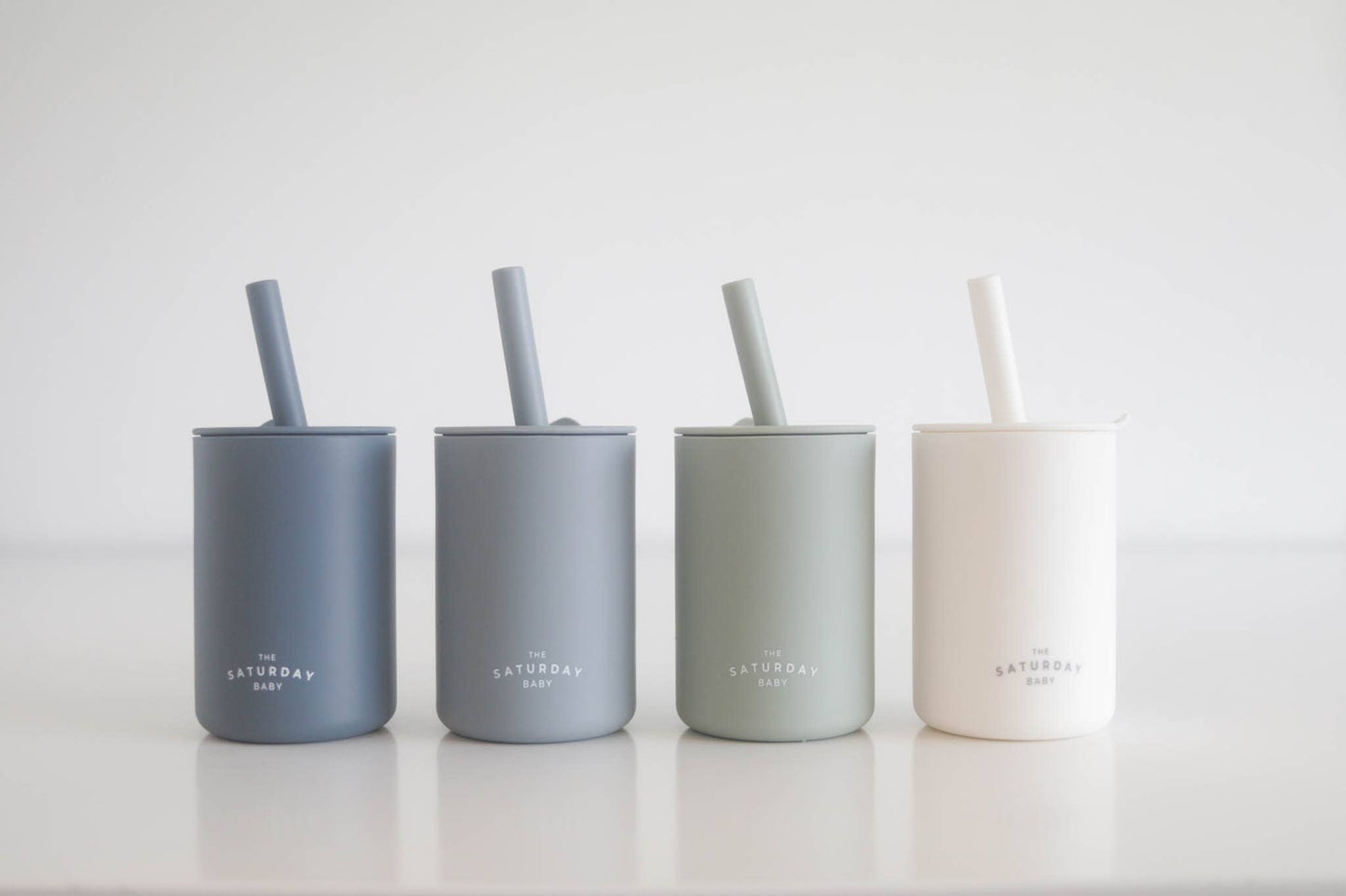 The Saturday Baby Silicone Straw Cup: Cloud