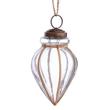 Glass Finial Rattan Ornament